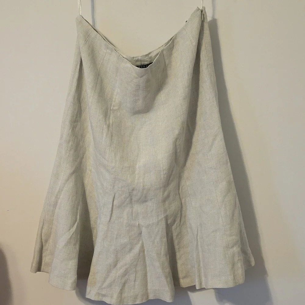 NWT Ralph Lauren Cream Midi Skirt Shell 100% Linen Size 14 - Picture 4 of 5